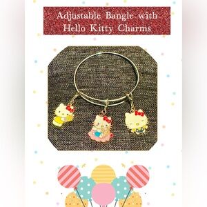 Adjustable Bangle with Hello Kitty charms